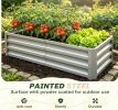Galvanized Steel Raised Garden Bed 4'x2'x1' Metal Planter Box for Growing Vegetables Flowers Herbs Succulents Eco-Friendly Green
