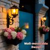 Outdoor Solar Planter Light with Pot, IP65 Waterproof Garden Decorative Lamp for Real or Artificial Flowers, Freestanding Landscape Lighting for Lawn