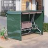 3-Seater Patio Swing Cover, Outdoor Garden Furniture Protection Hammock Cover Waterproof 85" X 61" X 59", Dark Green