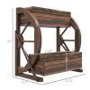 Wooden Wagon Planter Box, 2-Tier Raised Garden Bed, for Vegetables Flowers Herbs, 22" x 13" x 22"