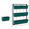 3-Tier Wall Planter Green with 6 Pots Hanging Planter Holder with Drainage for Flowers Vegetables