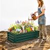Galvanized Raised Garden Bed, 4' x 2' x 1' Metal Planter Box, for Growing Vegetables, Flowers, Herbs, Succulents, Green
