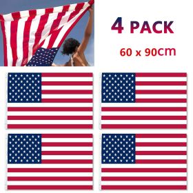 4pcs 2X3FT 60*90cm American Flag USA Flag Printed Nylon Flag National Flag w/Brass Grommets Courtyard Decoration Festival Decoration Flag(Logistics on
