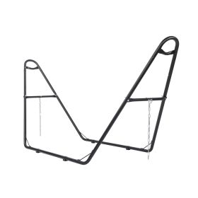Double-Barrel Hammock Stand Only, Heavy Duty Iron Hammock Frame for All Hammocks, Easy Assembly Hammock Hanging Stand for Garden