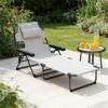 Folding lounge chair, outdoor chair, beach chair, sun chair, cream white