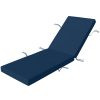 Chaise Lounge Cushion, 4" Thick Outdoor Lounge Chair Cushions with Ties for Patio, 26" x 80â€¯", Navy Blue
