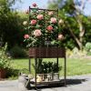 Outdoor flower pot, plant rack, garden box, planting box, garden bed, brown