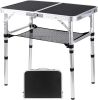 Folding Camping Table, Adjustable Height Folding Table, Portable Aluminum Small Folding Table with Carry Handle for Picnic, BBQ, Indoor, Office