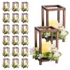20 Set/60 Pcs Wooden Wedding Lantern Centerpiece
