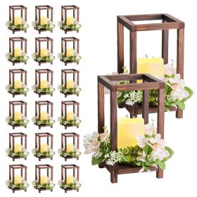 20 Set/60 Pcs Wooden Wedding Lantern Centerpiece