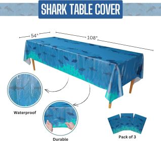Shark Table Covers (Pack of 3) – 54' x 108' XL - Plastic Tablecloths