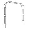 Garden Arbor, 94.5 (H) x 98.5 (W) x 15.8 (D) in Metal Archway, Sturdy Outdoor Trellis Arch with Stakes, Easy to Assemble