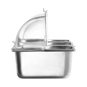 Countertop Food Serving Display Container, 6 Pan Stainless Steel Food Serving Tray