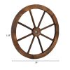 [Same Code: 95885929]2pcs 24-Inch Old Western Style Garden Art Wall Decor Wooden Wagon Wheel Brown