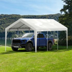 10x20 FT Carport Canopy Replacement Cover Heavy Duty Waterproof UV Resistant Tarp Shelter Top Easy Installation with Elastic Ropes White Only Canopy N
