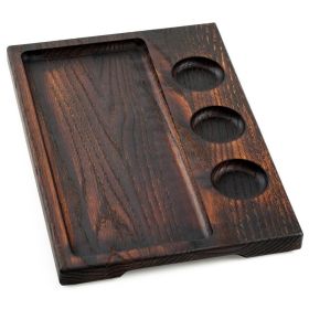 Wooden Serving Tray 14x10 in Trays for Serving Food Black Wooden Serving Tray Sushi Serving Tray BBQ Serving Tray Serving Trays for Eating with Recess