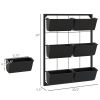 Wall Planter with 6 Pots, 3-Tier Design, Black, Ideal for Flowers and Vegetables, Enhances Garden Space