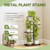 Plant Stand Indoor Outdoor Metal 4 Tier 5 Potted Multiple Flower Pot Holder Shelf Planter Display Shelving Unit for Patio Garden Corner Balcony Living