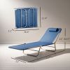 Folding Chaise Lounge Chair, Pool Sun Tanning Chair, Outdoor Lounge Chair with Reclining Back, Breathable Mesh Seat, Headrest for Beach, Yard, Patio