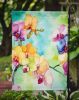 Orchids in Watercolor Garden Flag Mailbox Flag Decorative Yard Flag Banner Outside Patio Artwork Yard Flower Beds, Garden Size, Multicolor