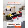 Chilled Condiment Server, 6 Compartment Ice Cooled Condiment Serving Container, Chilled Garnish Tray Bar Caddy with Lid, for Bartending & Serving Taco