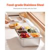 Countertop Food Serving Display Container, 6 Pan Stainless Steel Food Serving Tray