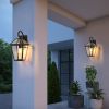 10" 2pcs Outdoor Wall Lanterns, Black Finish Weatherproof Wall Sconce with Clear Glass Panels, Vintage Exterior Light Fixtures for Porch, Patio