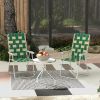 Set of 2 Patio Folding Chairs, Classic Outdoor Camping Chairs, Portable Lawn Chairs w/ Armrests, Green
