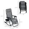 Grey Zero Gravity Chair Set: 2-Pack Recliners with Pillows, Cup Trays & Phone Holders for Ultimate Relaxation