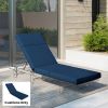 Chaise Lounge Cushion, 4" Thick Outdoor Lounge Chair Cushions with Ties for Patio, 26" x 80â€¯", Navy Blue