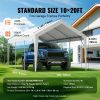 10x20 FT Carport Canopy Replacement Cover Heavy Duty Waterproof UV Resistant Tarp Shelter Top Easy Installation with Elastic Ropes White Only Canopy N