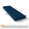 Chaise Lounge Cushion, 4" Thick Outdoor Lounge Chair Cushions with Ties for Patio, 26" x 80â€¯", Navy Blue
