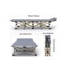75-inch heavy-duty  folding bed, 10-leg design for stable support, portable camping bed with side pockets and mattress, winter camping equipment