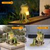 Frog Garden Statue Gifts Hose Decorations Fairy Garden Accessories Outdoor Lights Solar Garden Frog Decor Art Housewarming Gift for Patio,Yard