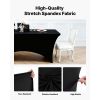 10 Pack Table Cloth for 6FT Rectangular Fitted Events, Wrinkle-Resistant Stretch Black Table Covers, Washable Spandex Tablecloth Protector, for Party