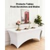10 Pack Table Cloth for 6FT Rectangular Fitted Events, Wrinkle-Resistant Stretch White Table Covers, Washable Spandex Tablecloth Protector, for Party
