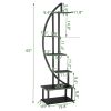 6th Floor Half Moon Ironwood Suitable For Garden Balcony Patio Lawn Home Decoration Plant Stand Flower Pot Stand Iron Flower Stand Black