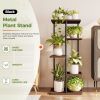 Corner Plant Stand Indoor 5 Tier Metal Plant Shelf Black Plant Stands for Multiple Plants Small Plants Pots Flower Stand Pot Holder for Patio Garden C