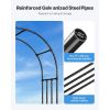Garden Arbor, 94.5 (H) x 98.5 (W) x 15.8 (D) in Metal Archway, Sturdy Outdoor Trellis Arch with Stakes, Easy to Assemble