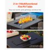 6-Piece Outdoor Patio Furniture Set, Wicker Rattan Outdoor Sectional Conversation Set with 50000BTU Propane Fire Pit Table, Cushioned Sofas