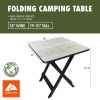 19-inch Plastic Folding Outdoor Camp Side Table, Gray Wood Grain