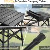 Folding Camping Table - Small Outdoor Table with Storage Bag - Adjustable Height 14.2'' & 18.9''