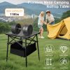 Folding Camping Table - Small Outdoor Table with Storage Bag - Adjustable Height 17.7'' & 24''