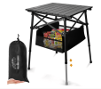Folding Camping Table - Small Outdoor Table with Storage Bag - Adjustable Height 17.7'' & 24''