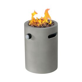 Afterglow 10,000 BTU Tabletop Propane Fire Pit, Oxide Gas Fire Column, Portable Outdoor Fireplace with Lava Rocks for Patio Balcony Garden