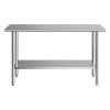 Stainless Steel Work Table, 24x60 Inch Food Prep Table, Commercial Kitchen Workstation with Adjustable Undershelf, Metal Heavy Duty Utility Worktable