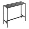 Outdoor Bar Table, 39.4 x 15 in Patio Bar Table, Waterproof Top & Sturdy Metal Frame, Rectangle Counter Height Dining Tables