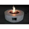 11" H x 30" W Fiber Reinforced Concrete Propane/Natural Gas Outdoor Fire Pit Table with Lid