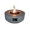 11" H x 30" W Fiber Reinforced Concrete Propane/Natural Gas Outdoor Fire Pit Table with Lid