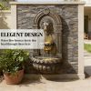 Wall mounted outdoor fountain, countryside brown